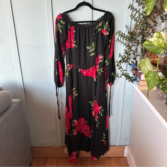 Disney Princess/Garcia Off-The-Shoulder Maxi Floral Dress Corset Floral SZ Small - Picture 7 of 8